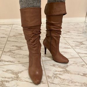 Aldo Genuine Leather Boots Taupe Size 37